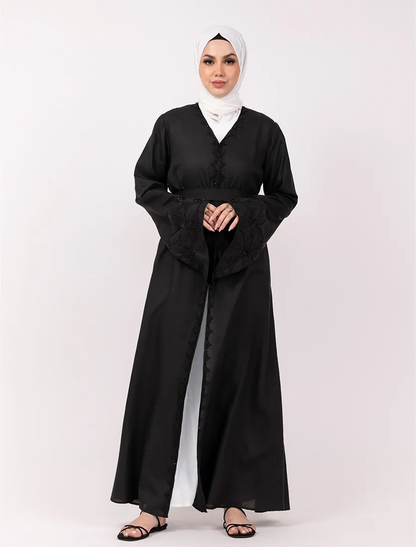 Black Anabia Linen Kimono